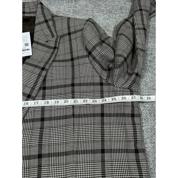 Able Blazer Womens 2X Brown Houndstooth Glen Plaid Elma Structured Relaxed Fit - Picture 4 of 9